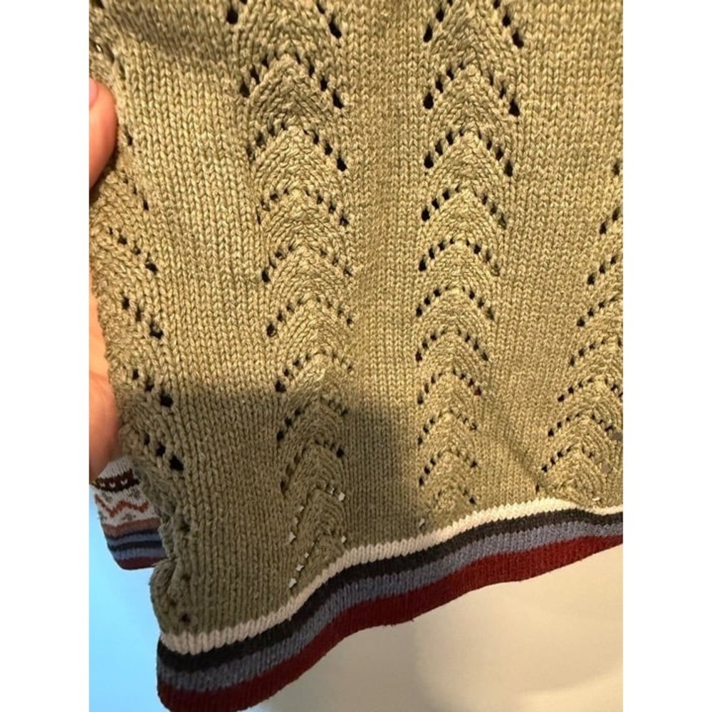 Hanna Andersson Womens M Cardigan Sweater Striped Fair Isle Storyteller Ribbon - Picture 4 of 7
